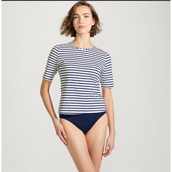 Lands' End Other - Lands End Elbow Length Blue and White Stripe Rash Guard Size 2X